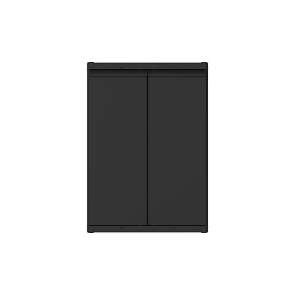 Hyper Tough Plastic Garage Cabinet 2 Shelf 18.5Dx25.47Wx35.43"H, Black Finish