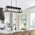 thumbnail image 3 of 5-Light Farmhouse Matte Black Chandelier Industrial Pendant Lighting for Kitchen Island for Dining Room, Living Room, 3 of 8