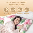 thumbnail image 3 of Body Pillow Cover - Soft Body Pillow Pillowcase, Cactus Succulents blooming Breathable Long Body Pillow Case Cover with Invisible Zipper 20x60in, 3 of 5