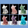 thumbnail image 6 of Bulldog Natural Crystal Stone Epoxy Resin Figurines, Collectibles Of Colorful Crystal Bulldog Ornaments, Gifts And Desktop Decor, 6 of 14