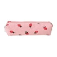 thumbnail image 2 of Hyknon Large Capacity Pencil Case Pen Pouch, Cute Strawberry Pencil Holder, Vertical‑Striped Stationery Bag with Zipper, Soft Pen Pouch for Women Adult, Storage Organizer Bag for Offcie College, Pink, 2 of 6