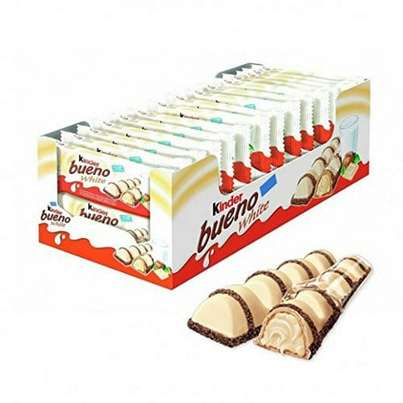 Kinder Bueno WHITE Chocolate Bars, Pack OF 30 - Sold by CANDYWORLD.USA