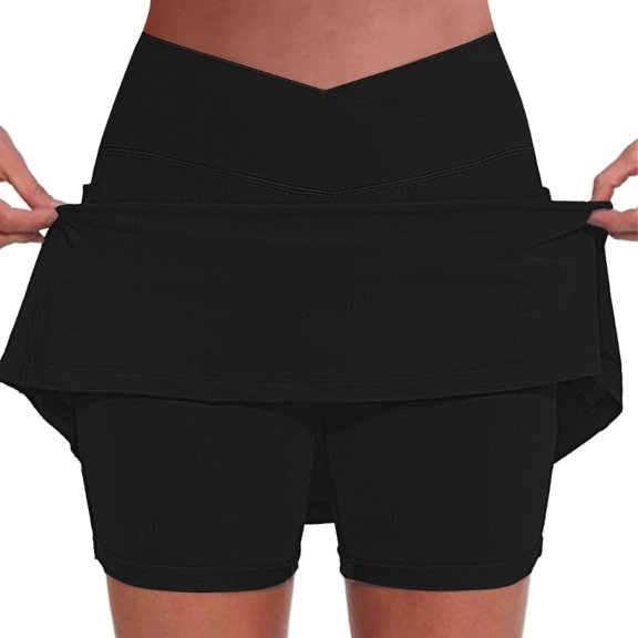 Skorts for Women with Pockets Skort Casual Knee Length Tennis Skirt with Shorts