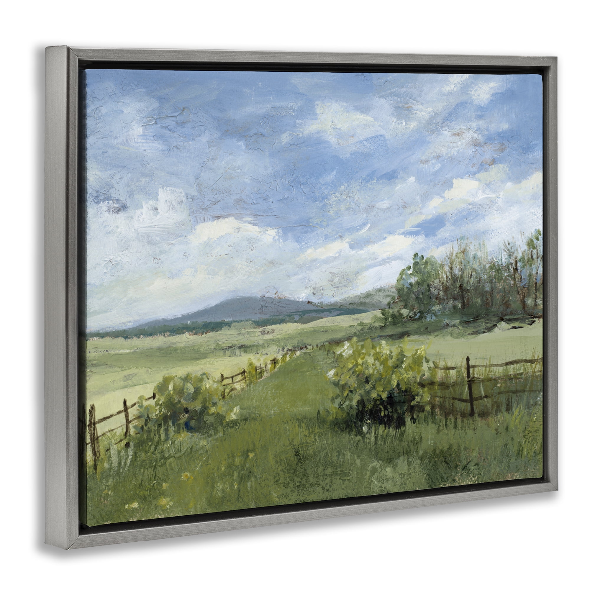 Stupell Industries Thank You Nature Landscape Gray Framed Floater Canvas Wall Art, design by Lanie Loreth
