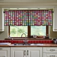 thumbnail image 3 of Yayeee Kitchen Curtains Tier Set of 2 Light Filtering 57"x36" Over Sink Window Panels, Colorful Block Pattern, 3 of 7