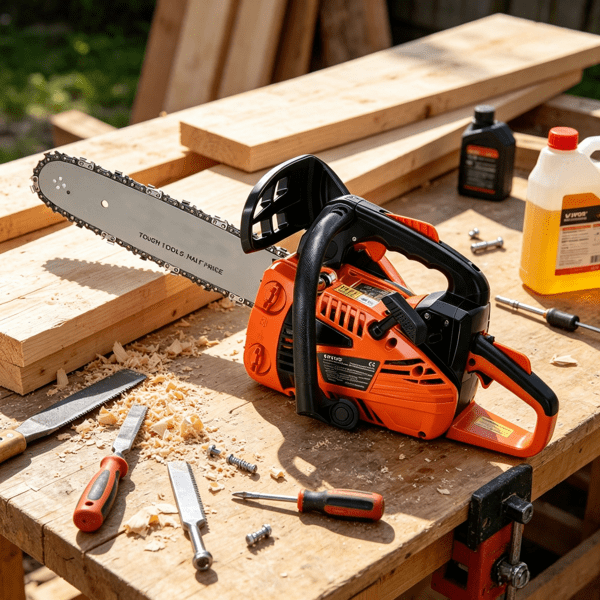 25.4CC 12" Gas Chainsaw, 1.2HP Gasoline Powered, Handheld Cordless Petrol Saw for Tree Trimming, Branch Cutting & Land Clearing