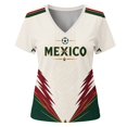 thumbnail image 6 of 2026 New Mexico Soccer Jersey Adult, Mexican Jersey Soccer T-Shirt, Mexico National Team Pattern V-Neck Short Sleeve Athletic Casual Football Top for Adult, 6 of 6