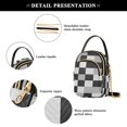 thumbnail image 4 of FORMRS Crossbody Bag for Women Quilted Travel Shoulder Cell Phone Purse with Chain Strap Handbag, Black and Gray Plaid Pattern, 4 of 7
