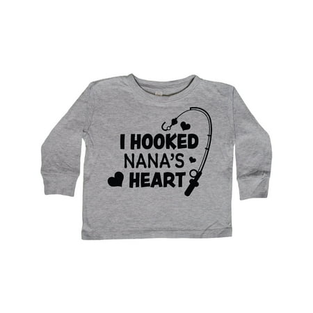 

Inktastic I Hooked Nana s Heart with Fishing Rod Gift Toddler Boy or Toddler Girl Long Sleeve T-Shirt