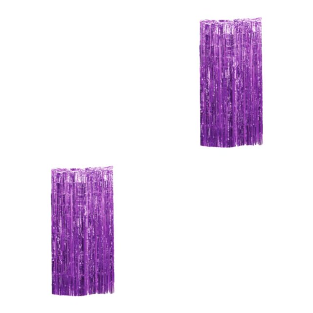 Enqiretly Rideau en Feuille Inodore Application Grand et Options Personnalisables pour Anniversaire Violet 3*1m 2ensemble