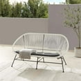 thumbnail image 2 of Linon Tallie Outdoor Loveseat Handwoven Wicker Roping Steel Frame in White, 2 of 10