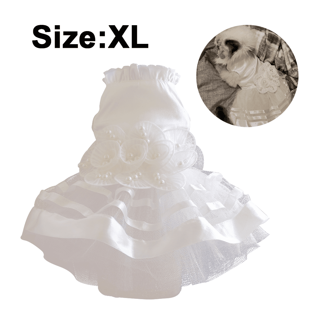 Dog Dress Pet Wedding Dress Princess Lace Puppy Birthday Party Outfit Formal Apparel Girl for Dogs Cats