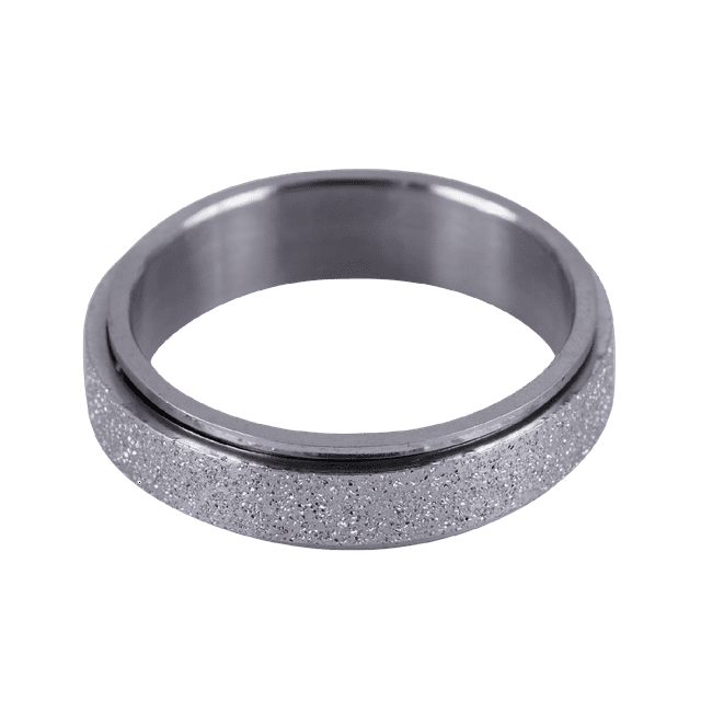 Anillo Hombre Anti Ansiedad LUCKMAN, Acero Inoxidable, Modelo Elvis plateado 9