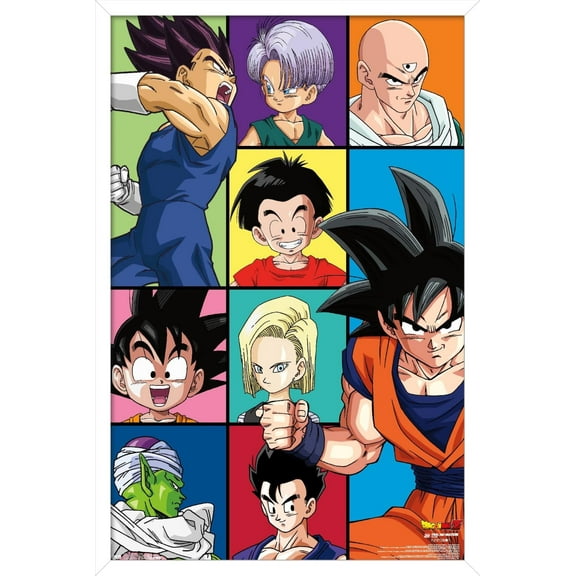 Dragon Ball Z - Grid Wall Poster, 14.725" x 22.375", Framed