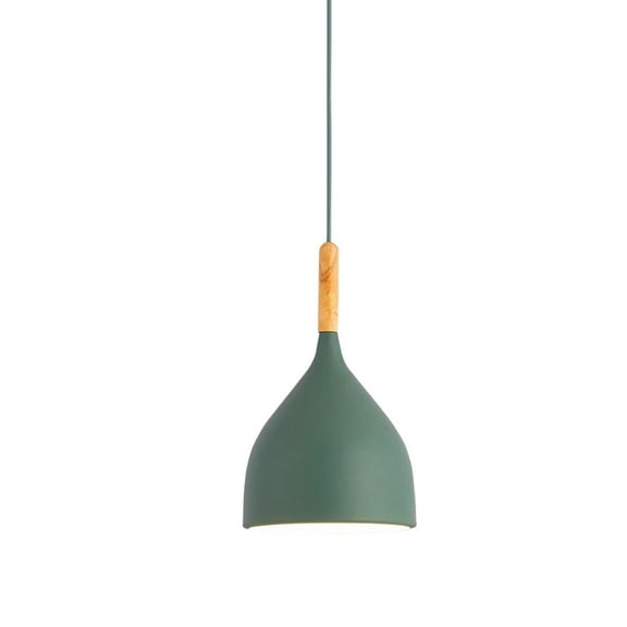 Minimalism Wood Metal Pendant Light, Nordic Style Colorful Pendant Lamp, Modern Farmhouse Pendant Lighting, Pendant Light Fixture for Over Kitchen Island Dining Room Table Entrance