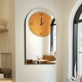 thumbnail image 4 of LUVODI Modern Mirrored Wall Clock Arched Brown Tinted Glass Wall Clock Silver Mirrored Decorative Clock, 4 of 13