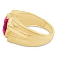 thumbnail image 4 of AFFY 8x10 mm Simulated Birthstone Men's Ring Ruby In 14K Yellow Gold Plated 925 Sterling Silver. Ring Size 10.5, 4 of 6