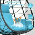 thumbnail image 4 of SYNGAR Hanging Egg Chair, Swing Chair with Steel Hammock Stand Set, Hammock Chair with Soft Seat Cushion, Multifunctional Hanging Chairs for Outdoor Indoor Bedroom, Light Blue, 4 of 12