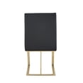 thumbnail image 4 of Benjara Cid Anki 19" Dining Chair- Dark Gray Faux Leather- Brass Steel Finish, 4 of 6