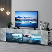 Hommpa LED TV Stand TV Cabinet for TVs up to 65" with Side Bookshelf and 4 Open Shelves Modern Television Media Console Entertainment Center