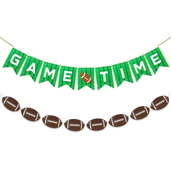 Laffact Rugby Party Banner Game Time Hanging Decor For Rugby Theme Party