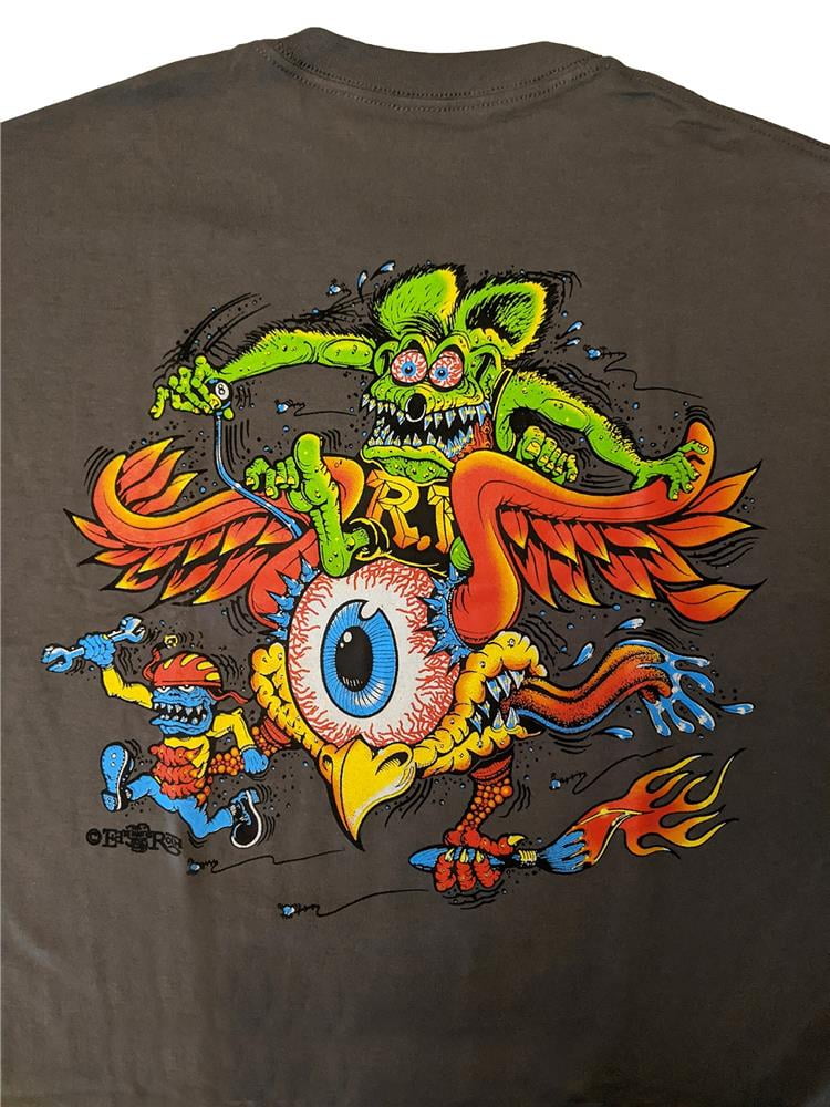 Rat Fink Flying Eyeball T-Shirt Grey 