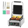 thumbnail image 1 of VEVOR Commercial Panini Press Grill Electric Sandwich Maker Griddle Plate 9"x9", 1 of 9