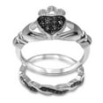 thumbnail image 3 of LaRaso & Co His Her TRIO Black Wedding Ring Set Couples Rings Bands Men Women 11/5, 3 of 6