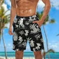 thumbnail image 5 of Chiccall Mens Hawaiian Shorts Topical Beach Graphic Lightweight Swim Trunks Big Summer Elastic Waist Drawstring Shorts with Pockets S Black, 5 of 5