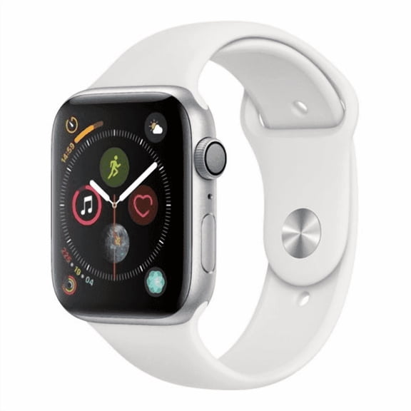 Apple Watch Series 4 GPS Smart Watch with 44MM Silver Aluminum Case and White Sport Band