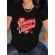 thumbnail image 1 of Camisetas elegantes con estampado de corazón para San Valentín, de algodón suave, elegantes, informales, de manga corta y cuello redondo, para adultos, hombres, mujeres, adolescentes, jóvenes., 1 of 5