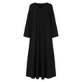 thumbnail image 4 of Womens Dress Summer Street Long Sleeved Dress Loose Oversized Sundress Beach Maxi Long Dresses, 4 of 5