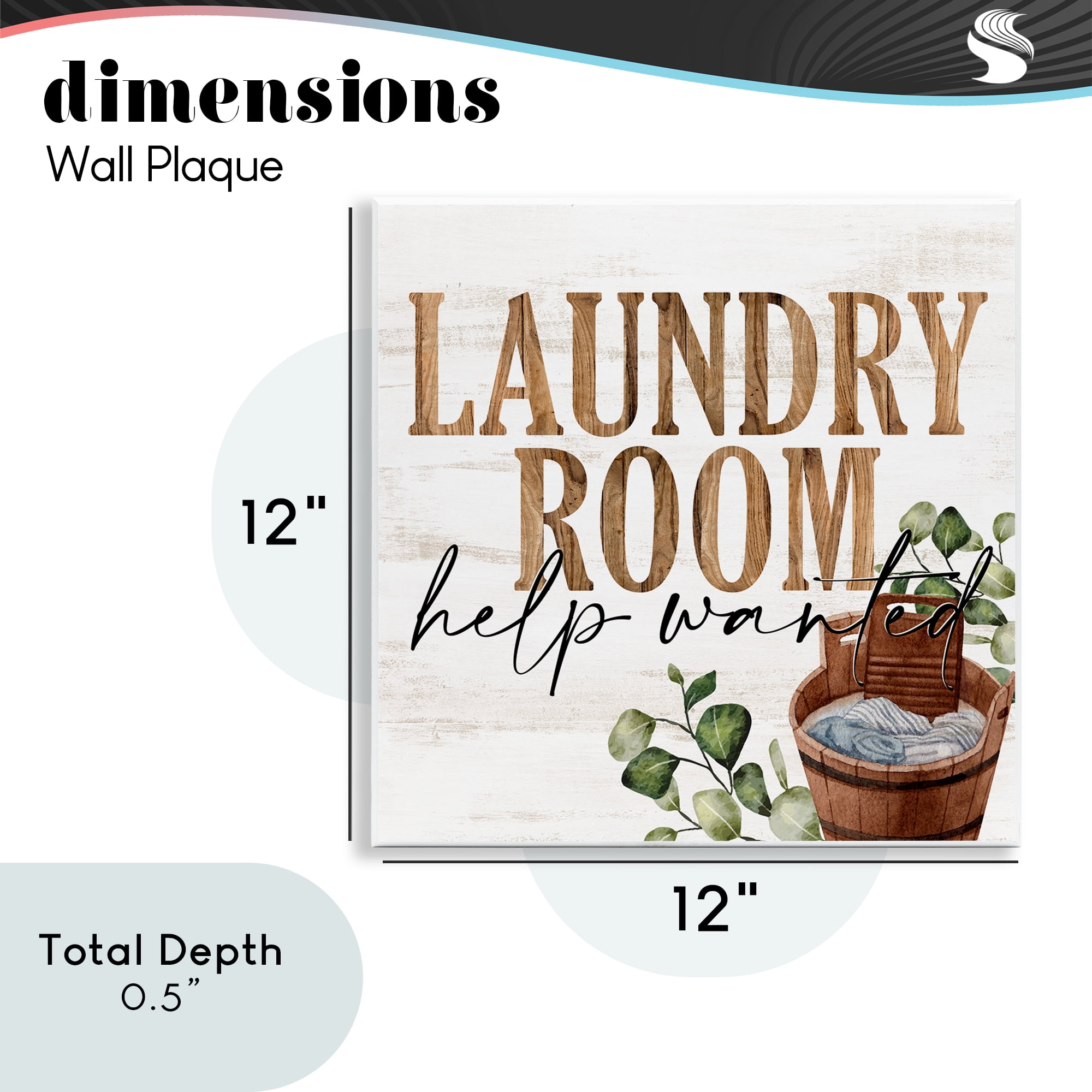 Help Wanted Rustic Laundry Room Wall Plaque Art, design by Kim Allen