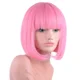 thumbnail image 1 of Peluca rosa pastel de bob corto con flequillo para mujer Pelucas sintéticas rosa suave resistentes al calor hasta los hombros de 12 pulgadas (rosa) JAMW Sencillez, 1 of 5
