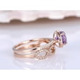 thumbnail image 5 of HeartsAndYou 3ct Natural Purple Amethyst Halo Bridal Set Engagement Ring 14k SOLID Rose Gold, 5 of 9