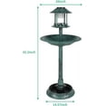 thumbnail image 2 of RONG-3 Outdoor Bird Bath, Garden Bird Baths Decorations with Solar-Powered Lamp and Resin Pedestal Flower Planter Base Bird Feeder for Yard Patio, 2 of 8