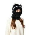thumbnail image 4 of Cadancy Womens Beanie Hats Winter Fleece Balaclava Ski Mask Windproof Cute Bear Ears Snow Caps Plush Soft Warm Outdoor Cold Weather Hooded Scarf Neck Warmer, 4 of 4