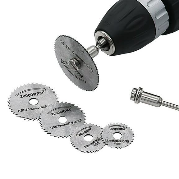 Porfeet 7Pcs HSS Circular Cutting Disc Saw Blades Pole Set Wood Rotary Drill Accessories(1#)