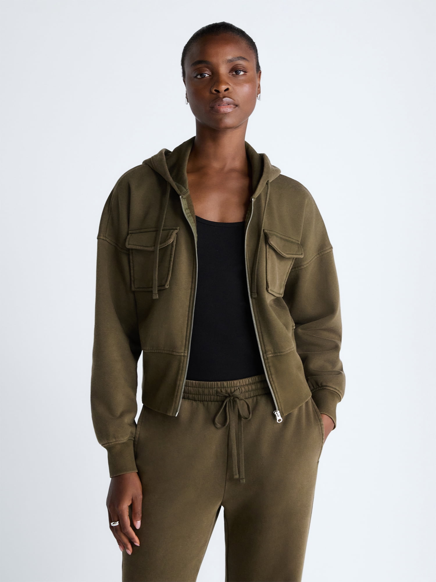 Scoop Women’s and Women’s Plus Full Zip Hoodie, Sizes XS-4X