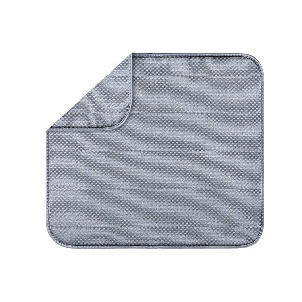 Tapete absorbente para secar platos, tapete de cocina de gran tamaño, tapete para secar platos. gris