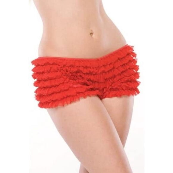Coquette Women's Ruffle Boy Shorts Panties, Bow Tie Back Sexy Lingerie Underwear