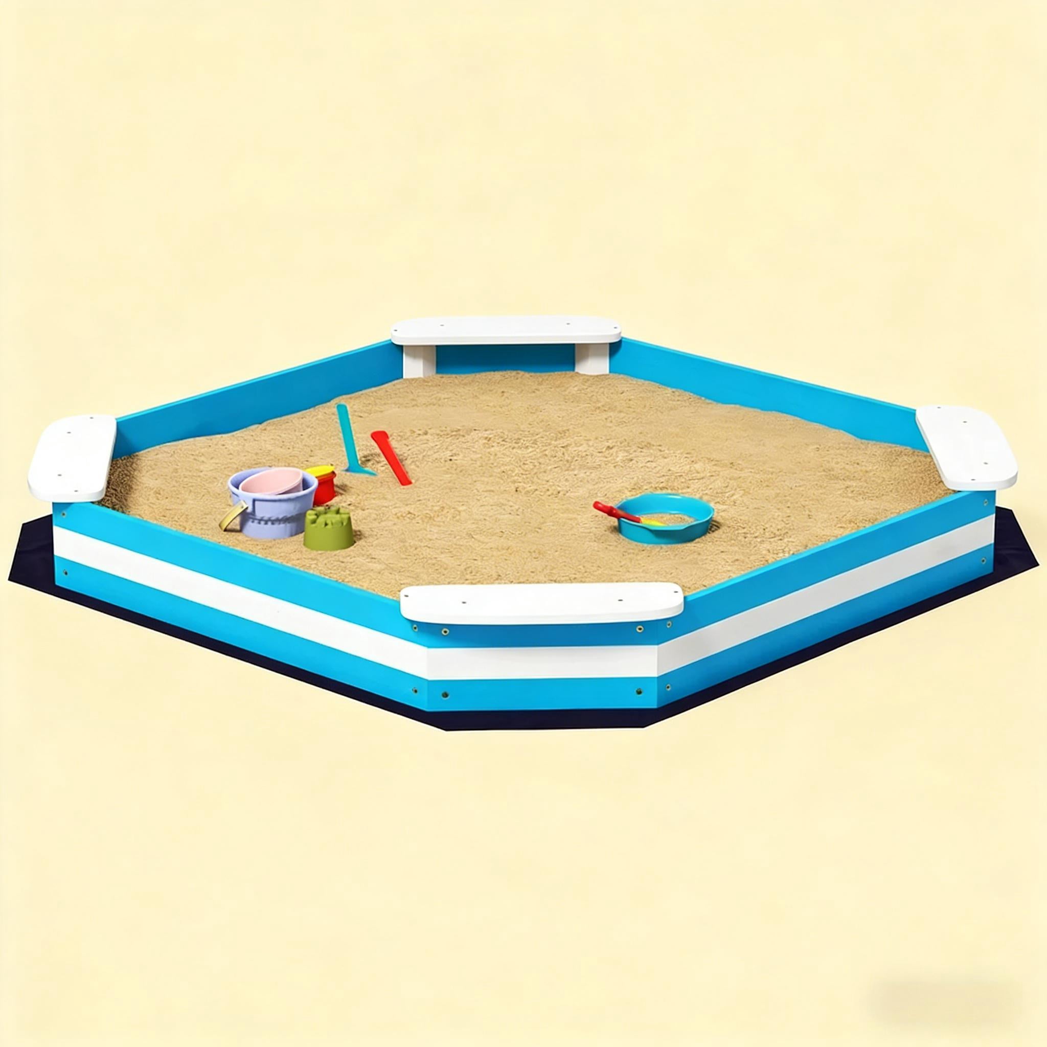 Kids Sandbox with Corner Seats