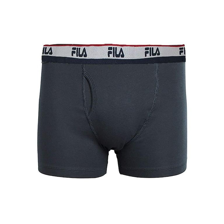 Fila Men s 4 Pack Logo Band 6 Inseam Boxer Brief Blue Heather Grey Blue Grey Heather Large Walmart