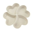 thumbnail image 1 of Plateau de Service en Paille de Blé Incassable à 4 Compartiments en Forme de Trèfle à Quatre Feuilles pour Collations beige, 1 of 6