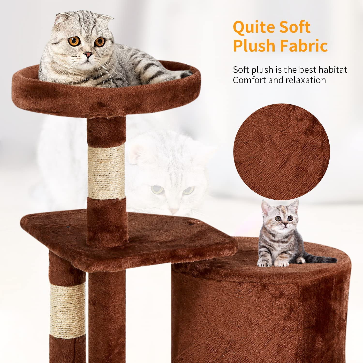 BestPet 36 inch Tall Cat Tree Cat Tower Cat Condo Multi-Level,Brown