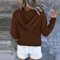 thumbnail image 4 of ICHUANYI Clearance Women's Oversized Sweatshirts Long Sleeve Button Fashion Trendy Sweatshirt Jackets Hooded Cute Comfy Clothes(Coffee, M) ICHUANYI WER2023081513511, 4 of 8