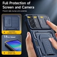 thumbnail image 5 of for Samsung Galaxy A36 5G/A56 5G Case with 2 Pack Screen Protector, Upgrade Slide Camera Cover & Kickstand, Lanyard Strap, Military Grade Shockproof Heavy Duty Robust Bumper Phone Case, Blue, 5 of 9