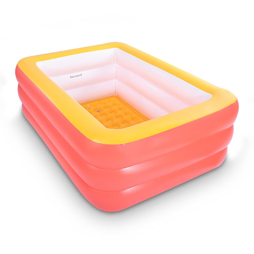 XFlated Inflatable Pool, 59" Kiddie Pools, Rectangle Pools (Orange