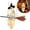 C, variant on Halloween Adjustable Arm LED Light-Up Hanging Ghost Ornament, 21in Orange Polyester Ghost Decor for Indoor Outdoor Porch Spooky Holiday Decorations