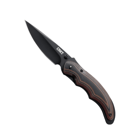 CRKT Endorser Everyday Carry Assisted Folding Knife with Liner Lock: Stainless Steel Plain Edge Blade, G10 Handle, Pocket Clip, 1105K